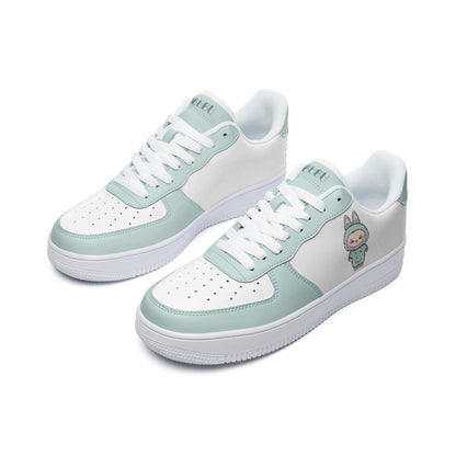 Labubu Unisex Low Top Leather Sneakers- mint green