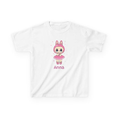 Custom Name Ballerina Labubu Kids T-Shirt, Personalized Tee for Children, Ballet Dance Theme Shirt, Gift for Little Dancer, Labubu Design