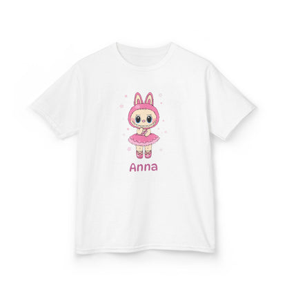 Custom Name Ballerina Labubu Kids T-Shirt, Personalized Tee for Children, Ballet Dance Theme Shirt, Gift for Little Dancer, Labubu Design