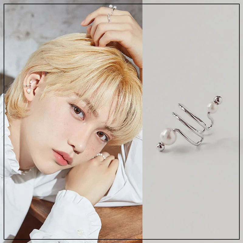 Stray Kids Felix Pearl ear clip