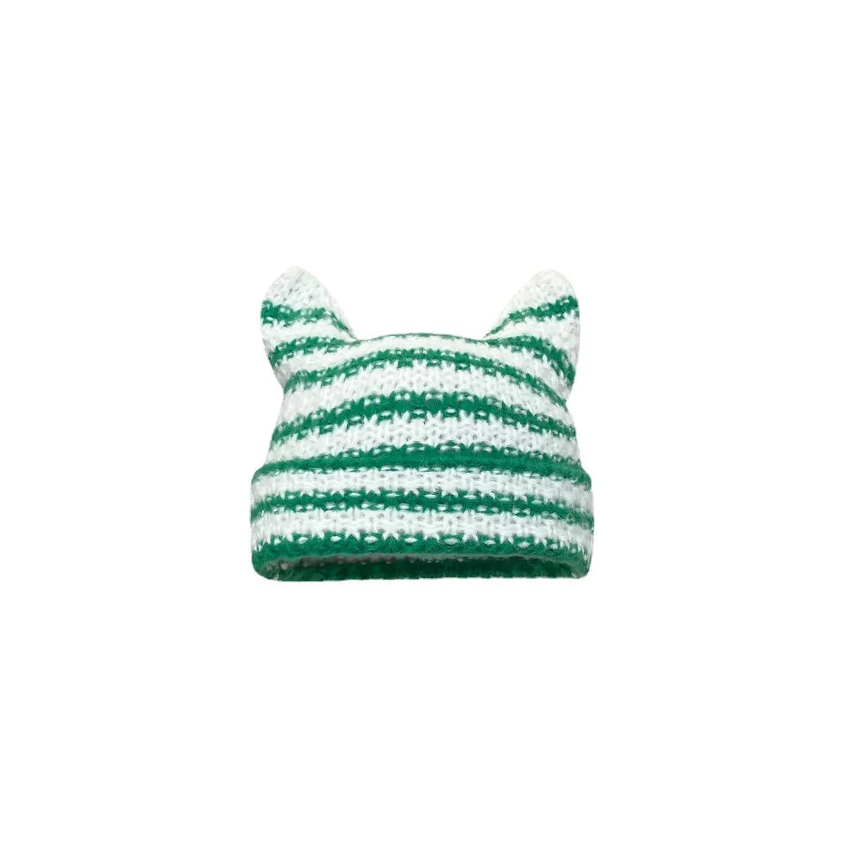 Stray Kids Black and White Striped Knitted Cat Ears Hat