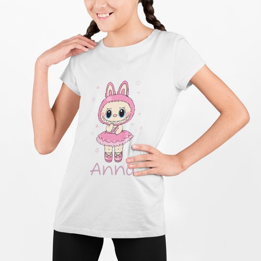 Kids Ballerina Labubu Tshirt - Personalized shirt with Name