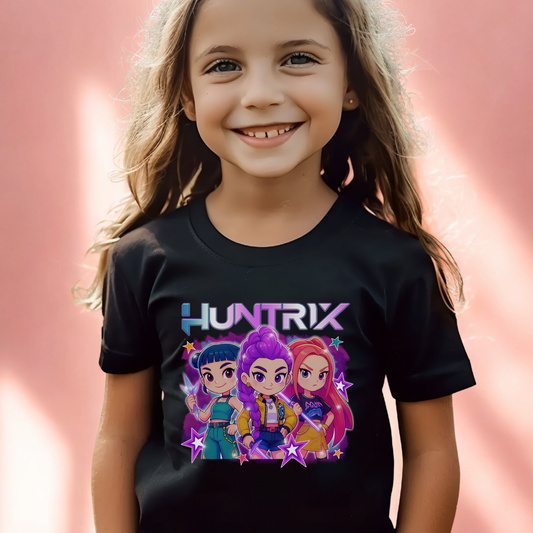 Cartoon Kids Kpop Movie Tshirt Demon Hunters, Huntrix t Shirt,  Kpop T Shirt, Demon Hunter Merch, kpop Gift, Kpop Movie Shirt