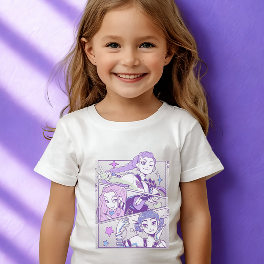 Kids Kpop Tshirt Demon Hunters, Huntrix t Shirt girls, Demon Hunter Merch, Kpop gift, Kpop Movie Shirt