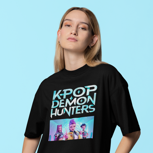 Black Kpop Movie Tshirt, Demon Hunters Shirt, Huntrix t Shirt,  Kpop T Shirt, Demon Hunter Merch, Gift For Kpop Fan, Kpop Movie Shirt