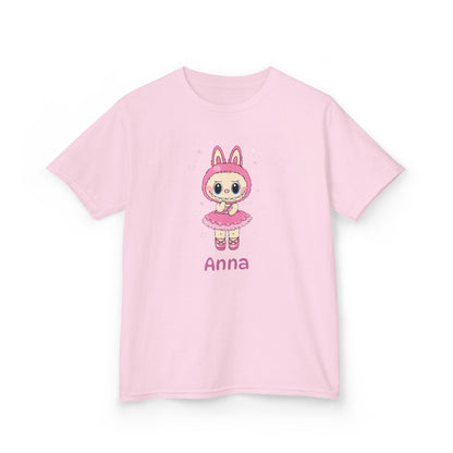 Custom Name Ballerina Labubu Kids T-Shirt, Personalized Tee for Children, Ballet Dance Theme Shirt, Gift for Little Dancer, Labubu Design