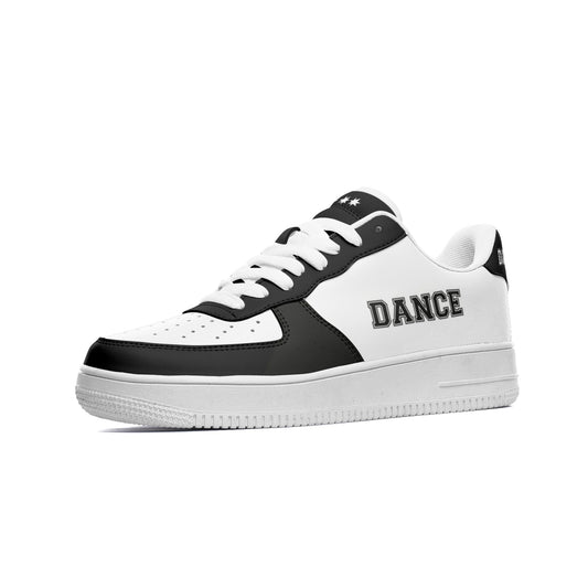Black Dance Sneakers for Women & Men – Stylish Hip Hop Dancing Shoes – Dance Shoes – Sneakers for Dancing – Dance Print