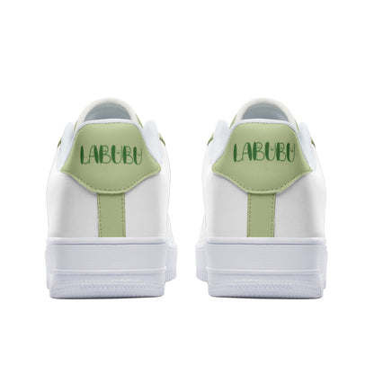 Kawaii Low Top Leather Labubu Sneakers- green