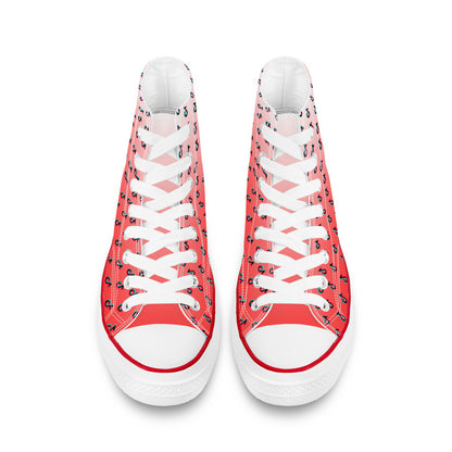 TikTok High Top Canvas Shoes - Red TikTok Sneakers - SD-style-shop