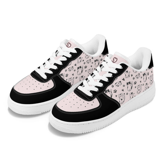 Light Pink Cat Low-Top Sneakers