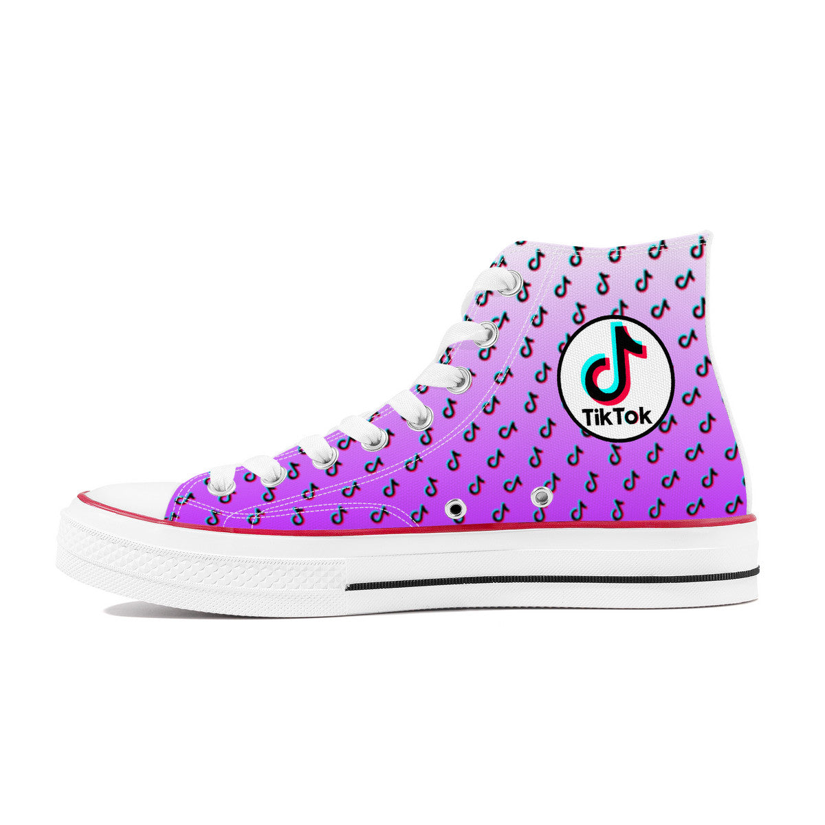 Tiktok High Top Canvas Shoes - Purple TikTok Sneakers - SD-style-shop