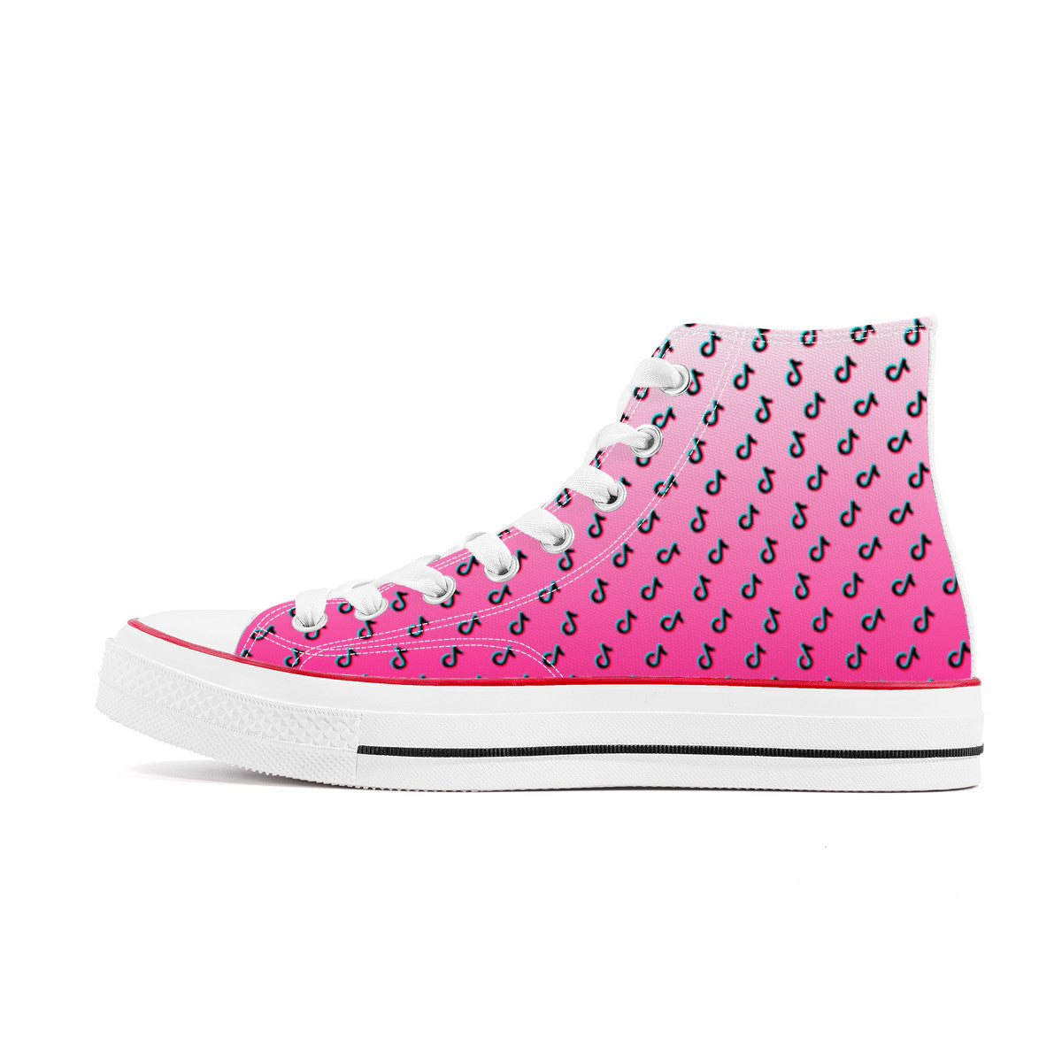 TikTok High Top Canvas Shoes - Pink TikTok Sneakers - SD-style-shop