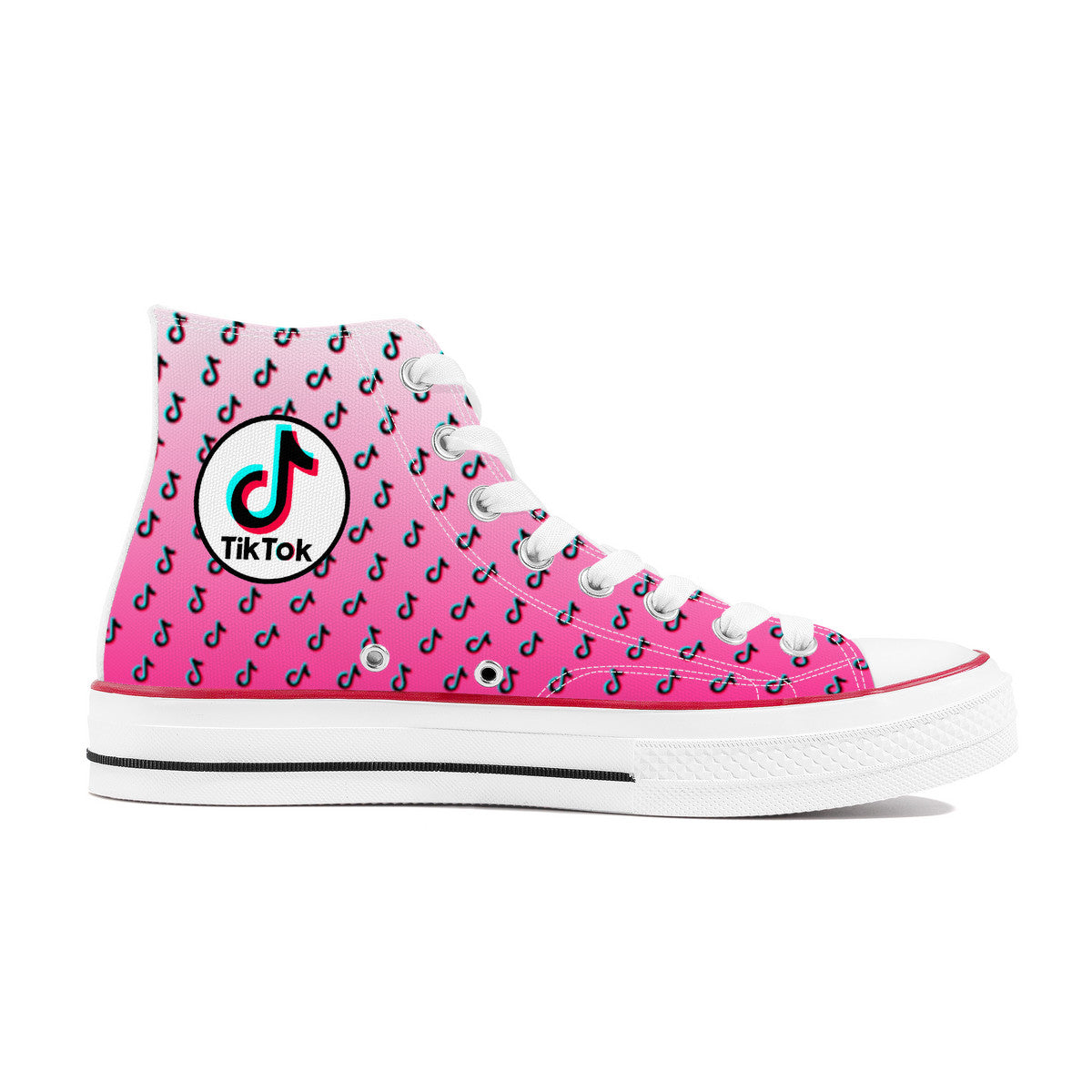 TikTok High Top Canvas Shoes - Pink TikTok Sneakers - SD-style-shop