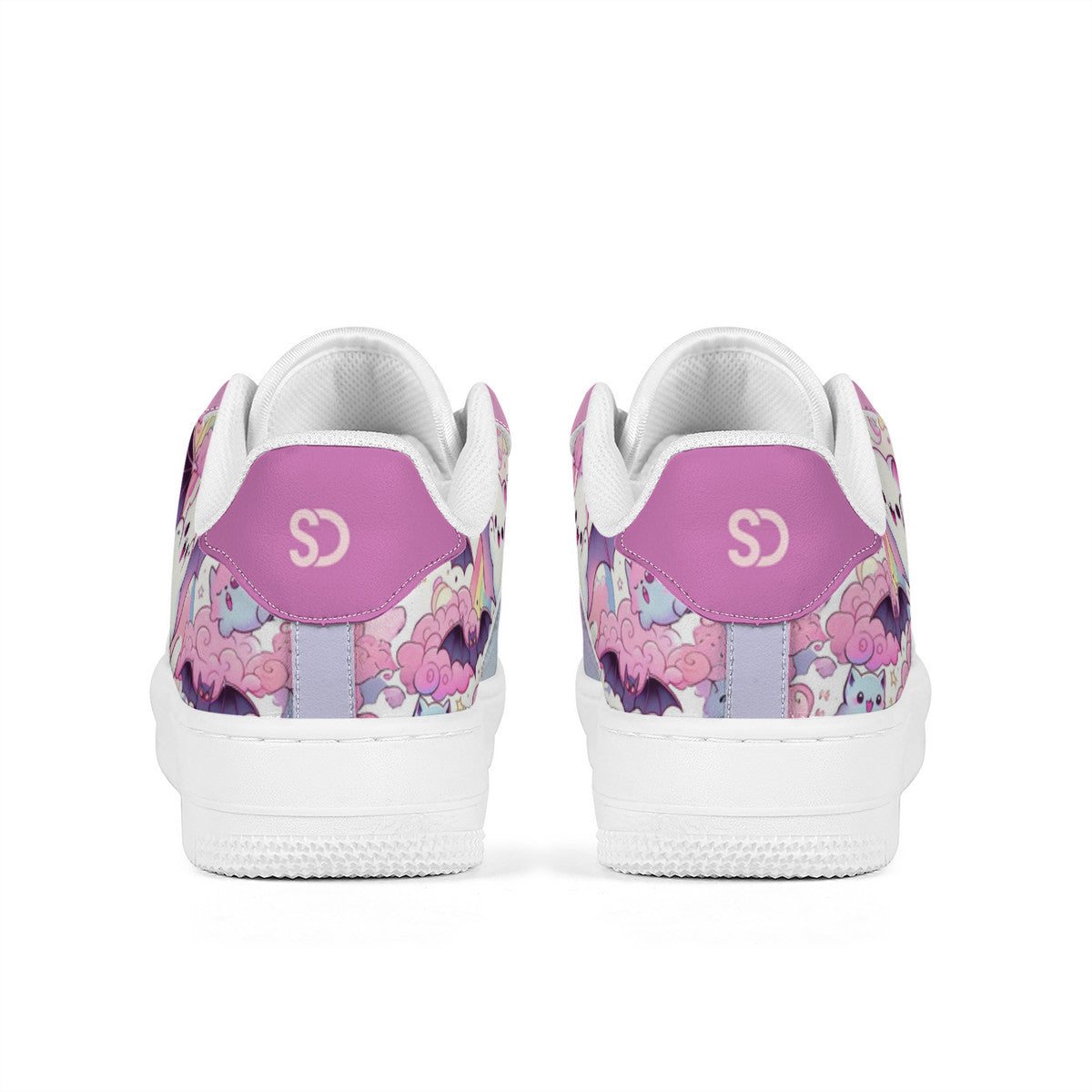 Cute Ghost & Bats Low Top Sneakers – Kawaii Goth Style