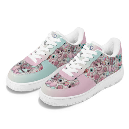 Bunny & Eyeballs Low Top Sneakers – Pastel Kawaii Goth Style