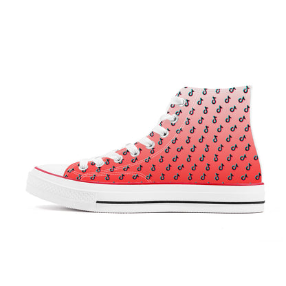 TikTok High Top Canvas Shoes - Red TikTok Sneakers - SD-style-shop