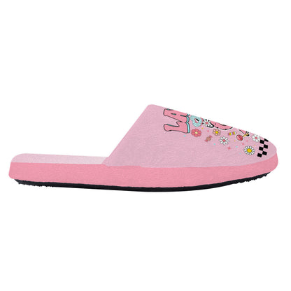 Pink Labubu Monster Slippers – Soft Indoor Shoes with Non-Slip Soles