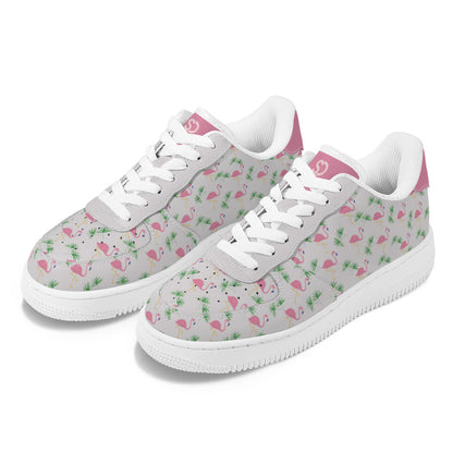 Grey Flamingo Low-Top Sneakers