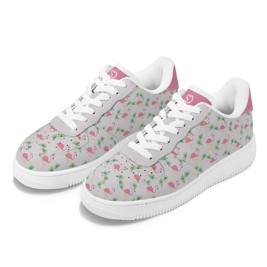 Grey Flamingo Low-Top Sneakers