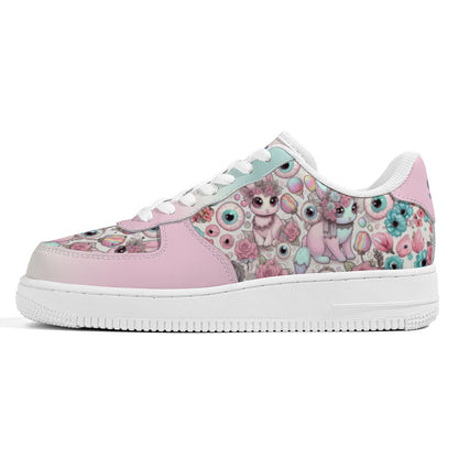 Bunny & Eyeballs Low Top Sneakers – Pastel Kawaii Goth Style