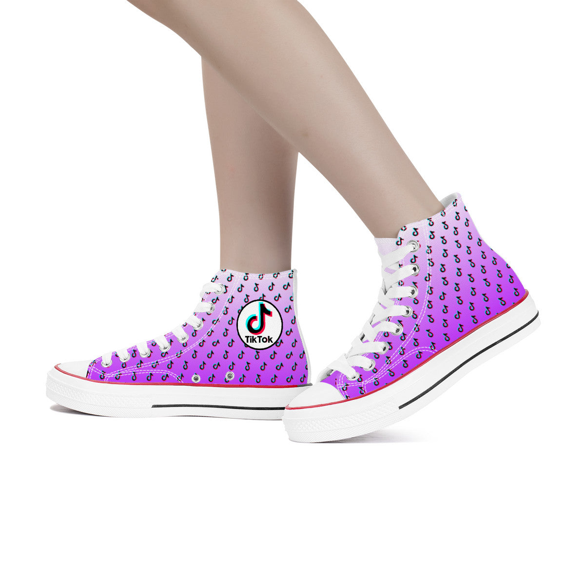 Tiktok High Top Canvas Shoes - Purple TikTok Sneakers - SD-style-shop