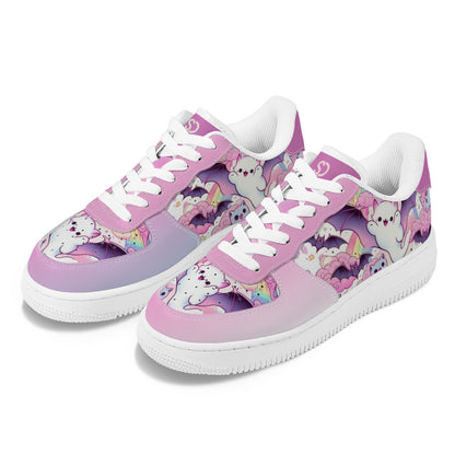 Cute Ghost & Bats Low Top Sneakers – Kawaii Goth Style