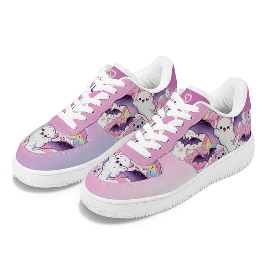 Cute Ghost & Bats Low Top Sneakers – Kawaii Goth Style