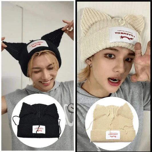 Stray Kids HyunJin Solid Color Knitted Hat