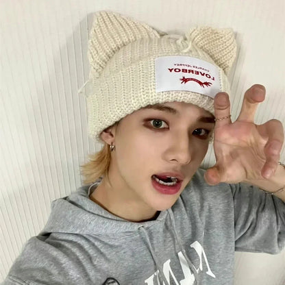 Stray Kids HyunJin Solid Color Knitted Hat