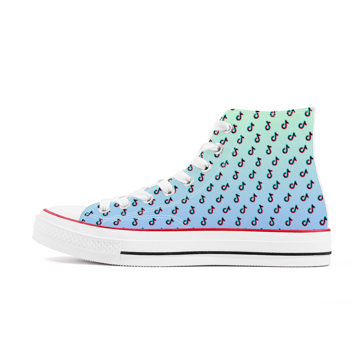 TikTok High Top Canvas Shoes - Blue and Green Tiktok Sneakers - SD-style-shop