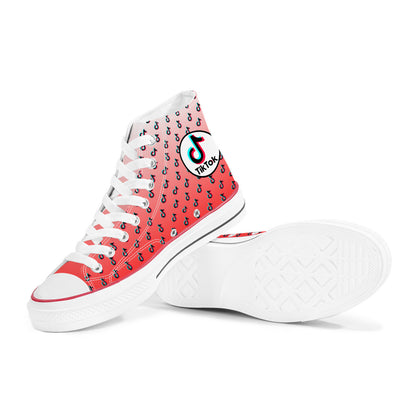 TikTok High Top Canvas Shoes - Red TikTok Sneakers - SD-style-shop