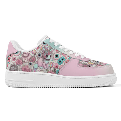 Bunny & Eyeballs Low Top Sneakers – Pastel Kawaii Goth Style