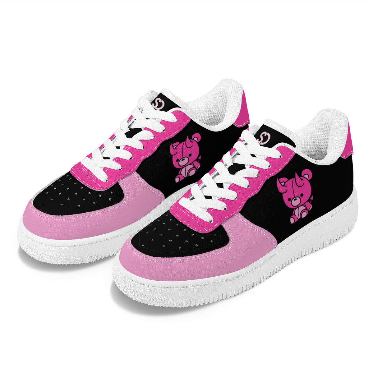 Cute Horned Bear Low Top Sneakers – Kawaii Goth Style