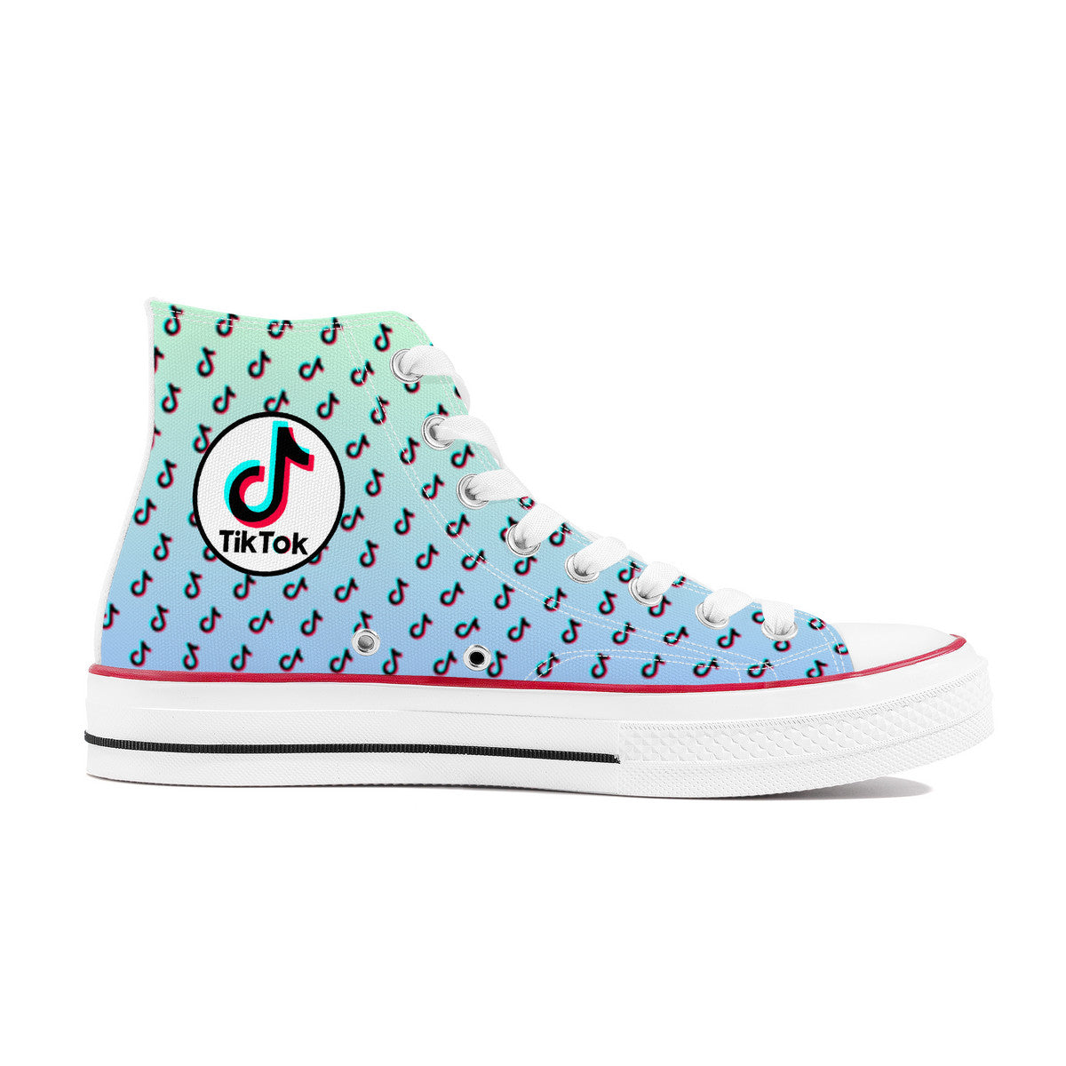 TikTok High Top Canvas Shoes - Blue and Green Tiktok Sneakers - SD-style-shop