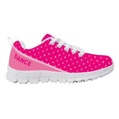 Kids Dance Sneakers - Pink Hearts