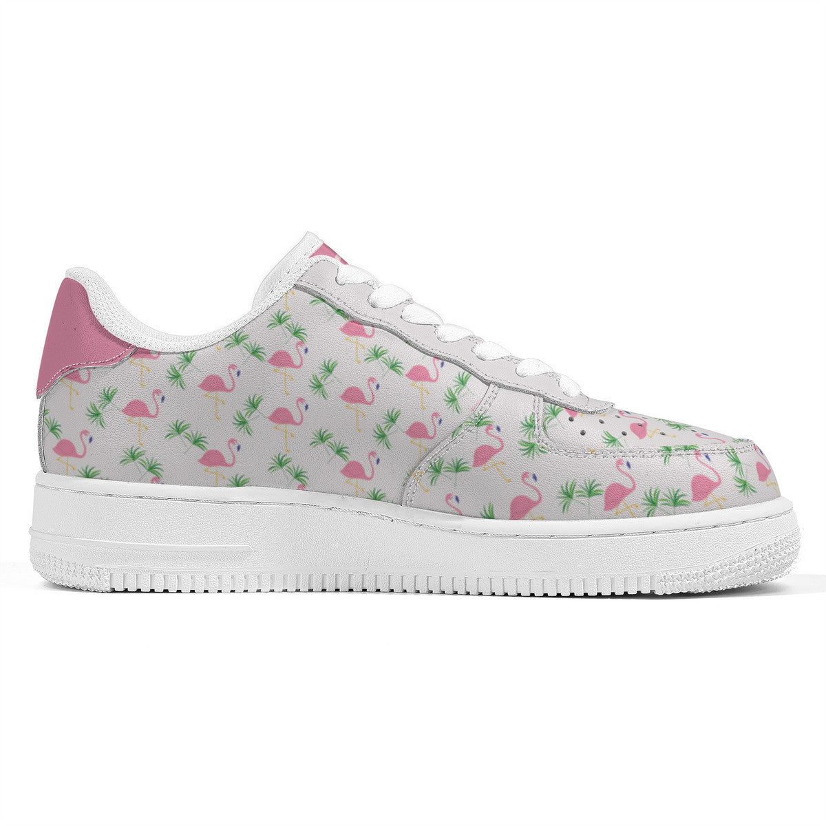 Grey Flamingo Low-Top Sneakers