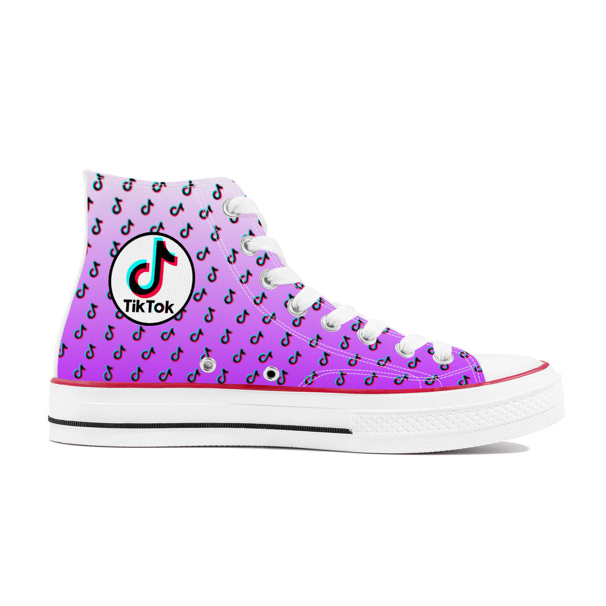 Tiktok High Top Canvas Shoes - Purple TikTok Sneakers - SD-style-shop