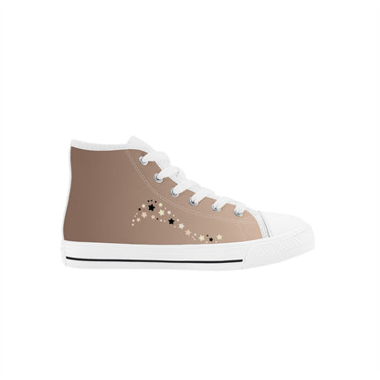 Kids High Top Canvas Shoes Labubu Brown Sneakers