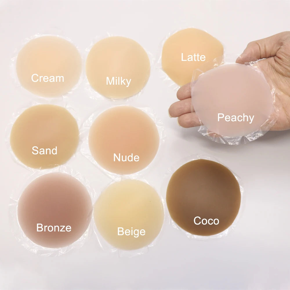 Naadloze Tepel Cover Zelfklevende Siliconen Borst Pasties Vrouwen Kleverige Onzichtbare Stick-on Bh Boob Tape Voor Alle Huidtinten