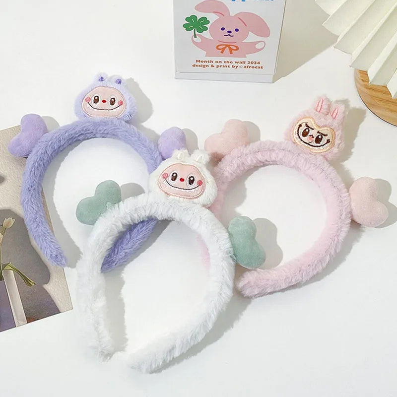 3/6pcs Plush Labubu hair bands