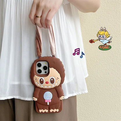 Labubu Brown long ear Phone case For iPhone