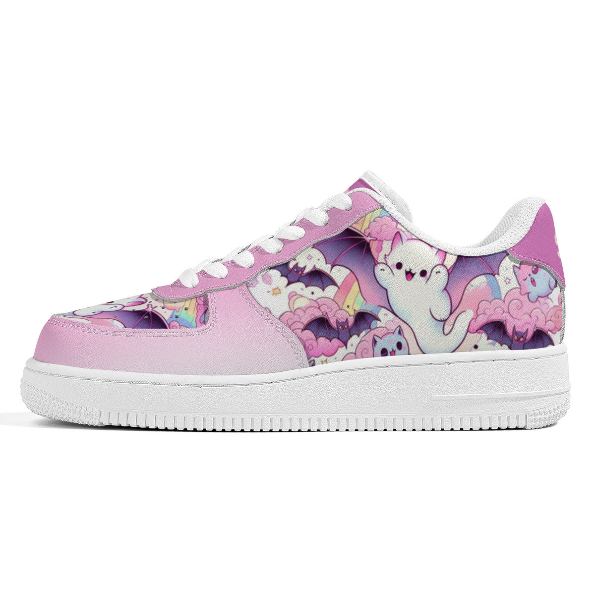 Cute Ghost & Bats Low Top Sneakers – Kawaii Goth Style