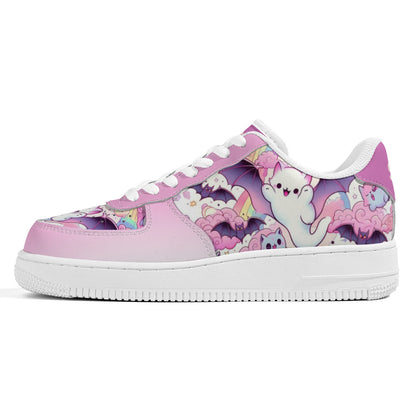 Cute Ghost & Bats Low Top Sneakers – Kawaii Goth Style