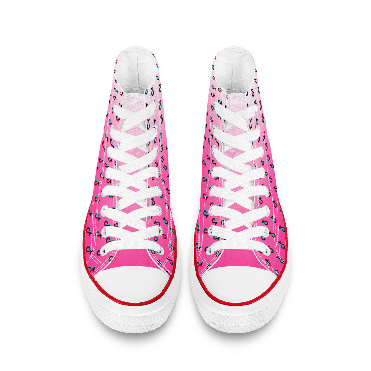 TikTok High Top Canvas Shoes - Pink TikTok Sneakers - SD-style-shop