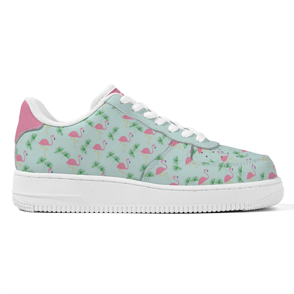 Green Flamingo Low-Top Sneakers