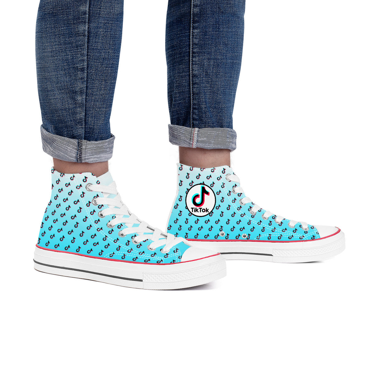 TikTok High Top Canvas Shoes - Blue TikTok sneakers - SD-style-shop