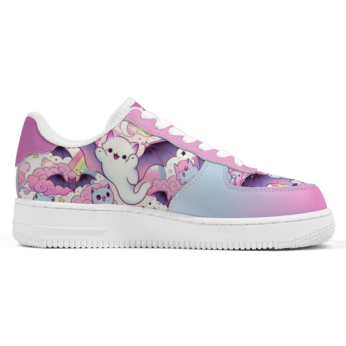Cute Ghost & Bats Low Top Sneakers – Kawaii Goth Style
