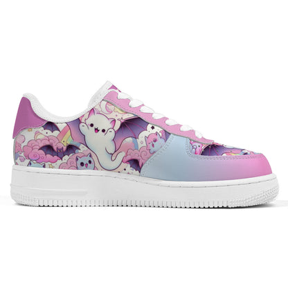 Cute Ghost & Bats Low Top Sneakers – Kawaii Goth Style