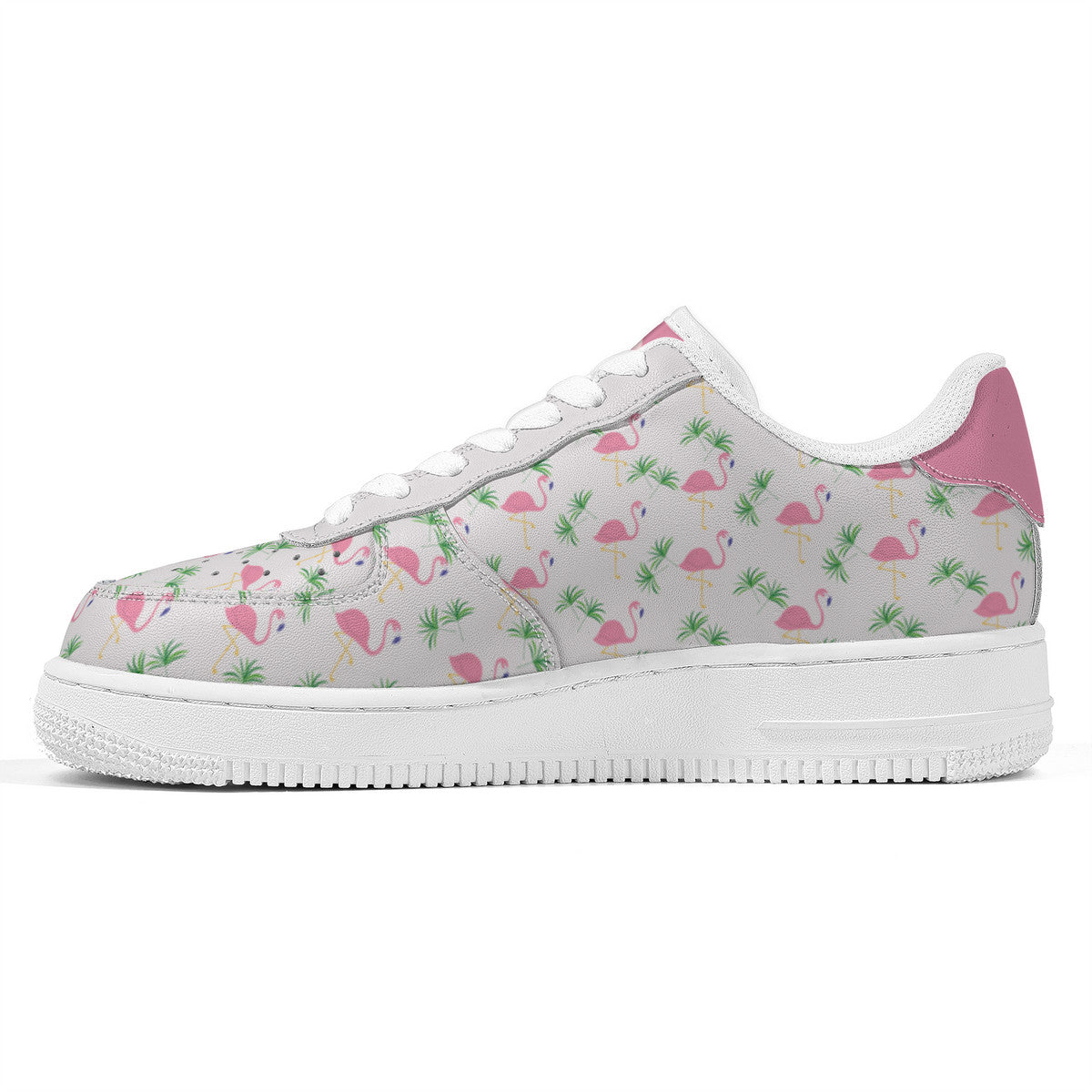Grey Flamingo Low-Top Sneakers