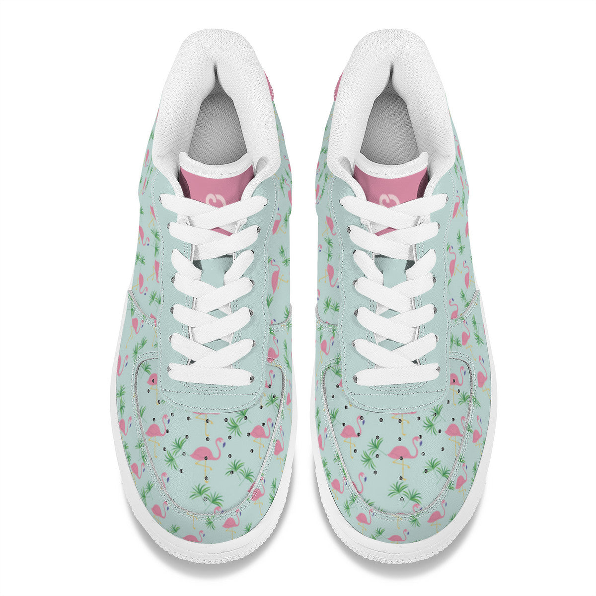 Green Flamingo Low-Top Sneakers